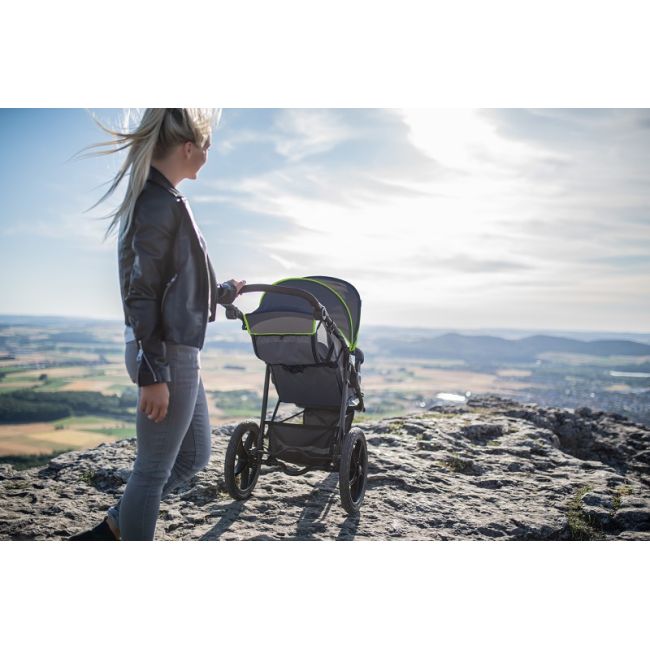 Carucior pentru jogging sau teren accidentant, Hauck, Runner, Black Neon Yellow EKDhk27406