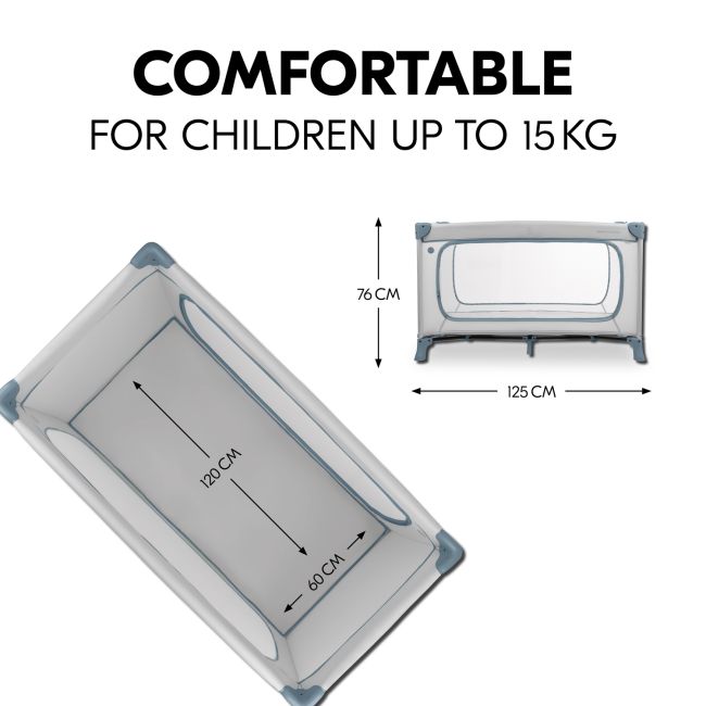 Patut de voiaj usor pliabil, Hauck, Dream N Play Plus, Dusty Blue EKDhk60098