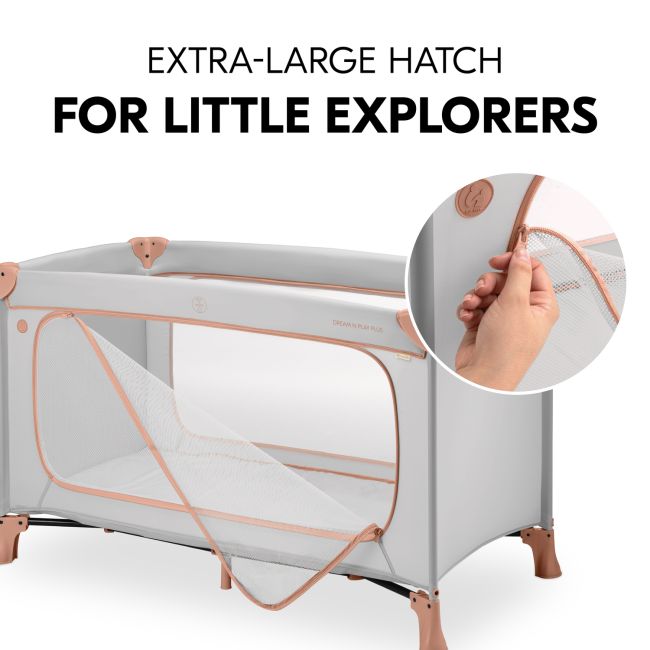 Patut de voiaj usor pliabil, Hauck, Dream N Play Plus, Dusty Cork EKDhk60100
