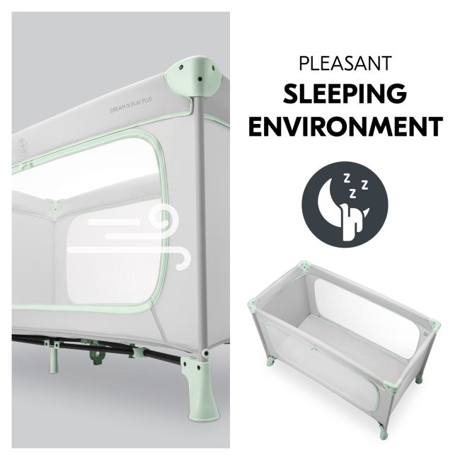 Patut de voiaj usor pliabil, Hauck, Dream N Play Plus, Dusty Mint EKDhk60099