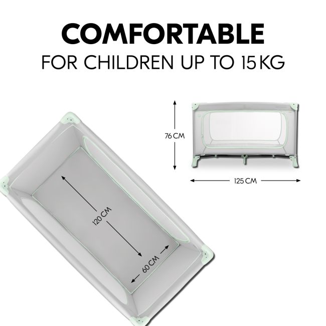 Patut de voiaj usor pliabil, Hauck, Dream N Play Plus, Dusty Mint EKDhk60099