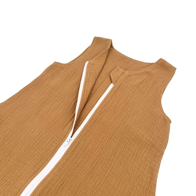 Sac de dormit cu picioruse, din muselina, Biscuit, 100 cm, 0.3 tog-vara KDESDPM100BISCUIT