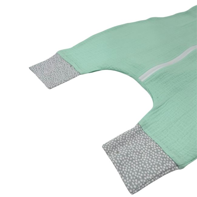 Sac de dormit cu picioruse, din muselina, Minty, 80 cm, 0.3 tog-vara KDESDPM80MINT