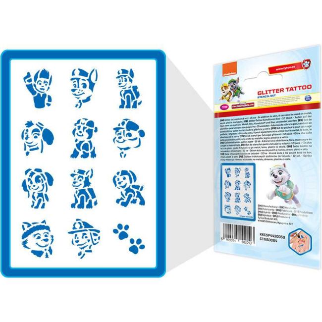 Set 12 sabloane pentru tatuaje temporare Paw Patrol Tytoo KKCSP4430059 BBJKKCSP4430059_Initiala