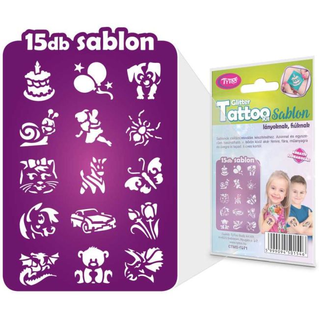 Set 15 sabloane pentru tatuaje temporare Tytoo KKCST4530033 BBJKKCST4530033_Happy Birthday