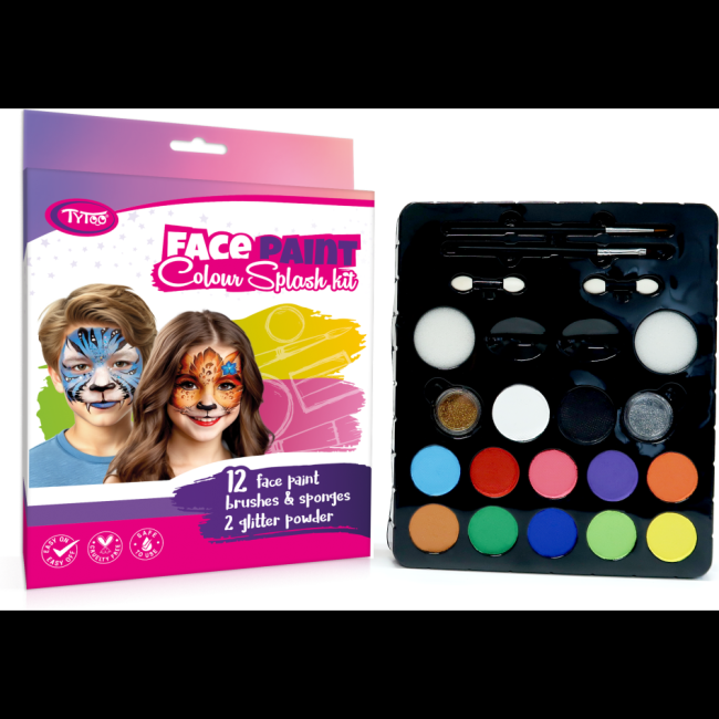 Set vopsea pentru fata Colour Splash 12 culori, 2 pulbere cu sclipici Tytoo KQPXX1800327 BBJKQPXX1800327_Initiala
