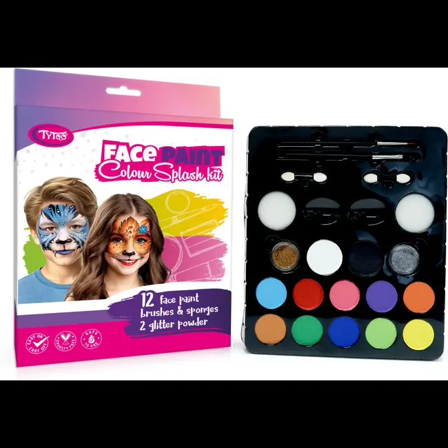 Set vopsea pentru fata Colour Splash 12 culori, 2 pulbere cu sclipici Tytoo KQPXX1800327 BBJKQPXX1800327_Initiala