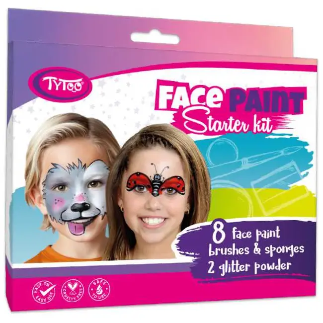 Set vopsea pentru fata Starter Kit 8 culori, 2 pulbere cu sclipici Tytoo KQPXX1800326 BBJKQPXX1800326_Initiala