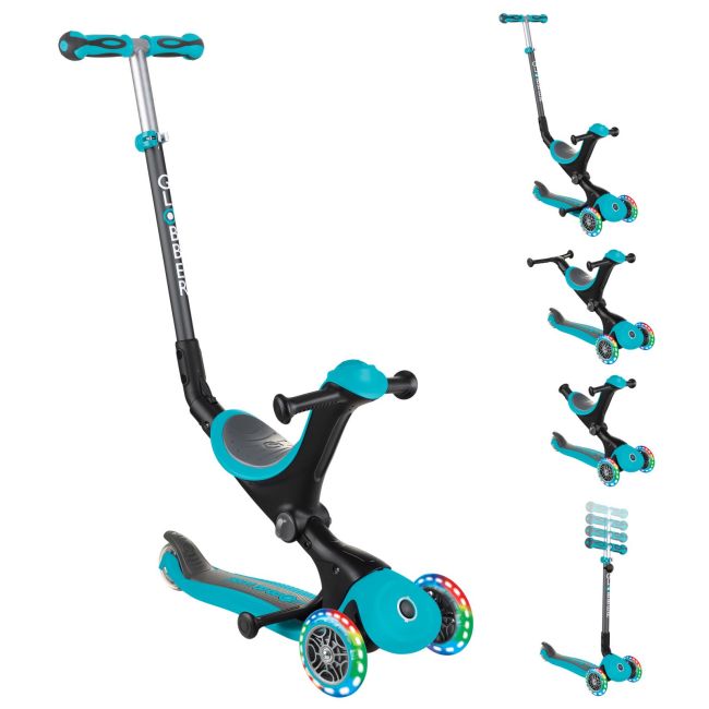 Trotineta globber go-up 4 in 1 deluxe lights turquoise funk646-105