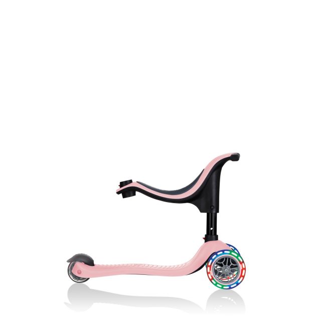 Trotineta globber go-up sporty, 3 in 1, cu lumini, culoare roz pastel funk452-210