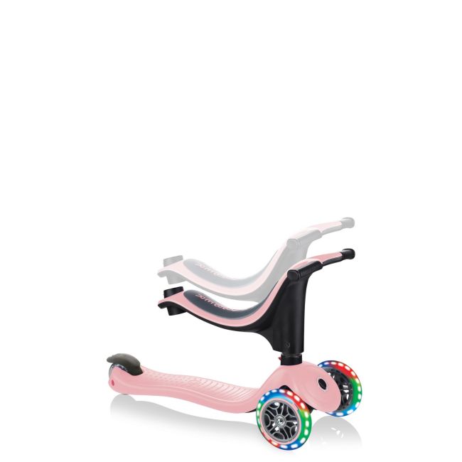Trotineta globber go-up sporty, 3 in 1, cu lumini, culoare roz pastel funk452-210