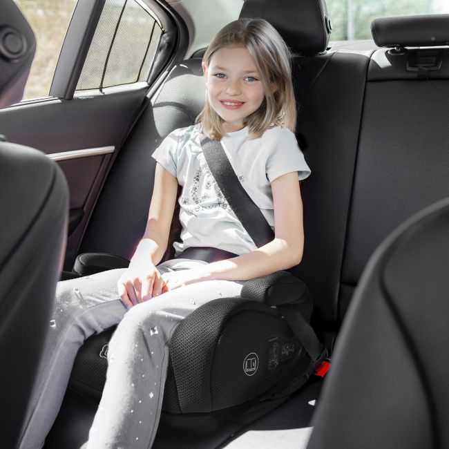 Babygo - scaun auto booster i-size, melange gray, 125-150 cm, certificat r129 bbbbgo-3509
