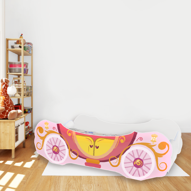 Pat Trasura Cenusareasa Mare 2-12 Ani Pentru Saltele 160x80 Alb Cu Saltea Cmg43385941164289