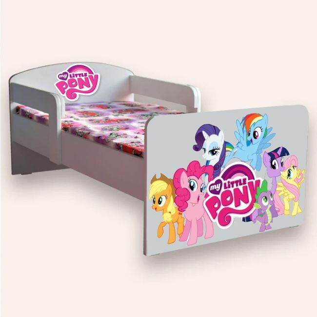 Pat Copii Little Pony Cu Manere Mic 2-8 Ani Cu Manere Cu Saltea Inclusa 140x70 Cmg46495230984532