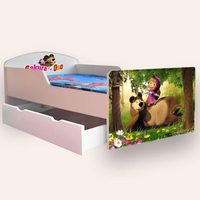 Patut Copii Masha Si Ursul 2-8 Ani Cu Sertar Varianta fara Saltea Cmg43817538683137