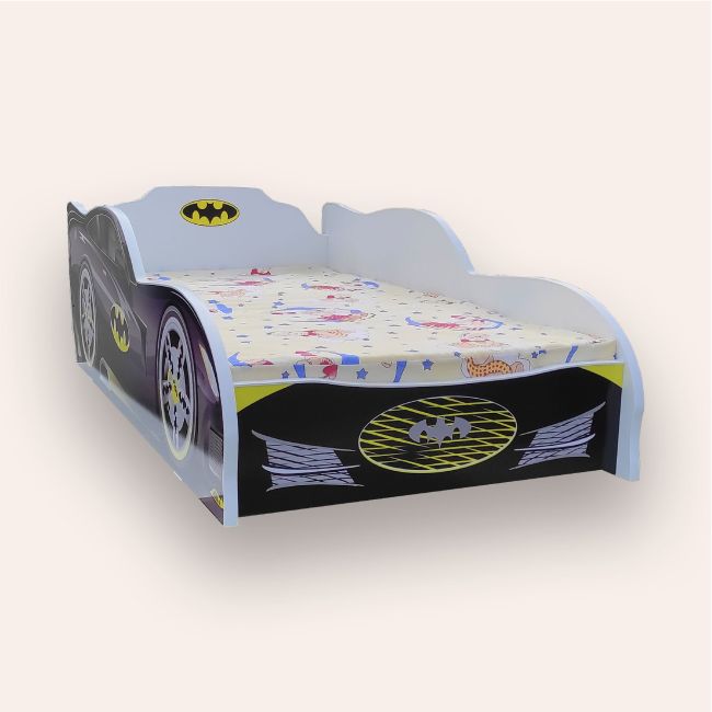 Pat Masina Batman Mic 2-8 Ani Pentru Saltele 140x70 Alb Varianta fara Saltea Cmg43611432517889