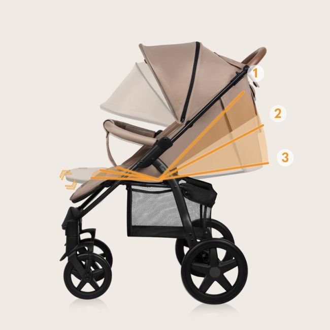 Carucior sport, Lionelo, Annet Plus, De la nastere, Cu accesorii si capotina XXL reglabila, 0 - 22 Kg, Conform cu standardele europene de securitate EN1888-1 si EN1888-2, Bej BYNLO-ANNET_PLUS_BEIGE_SAND