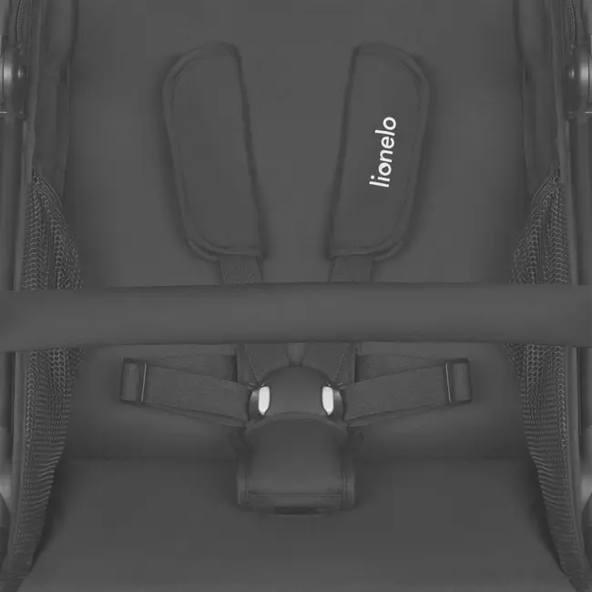 Carucior sport, Lionelo, Azura, Cu 3 roti, Cu baldachin XXL impermeabil, Pliere compacta, Pana la 22 kg, 6-48 luni, Conform cu standardele europene de securitate EN1888-1 si EN1888-2, Negru BYNLO-AZURA_BLACK_ONYX