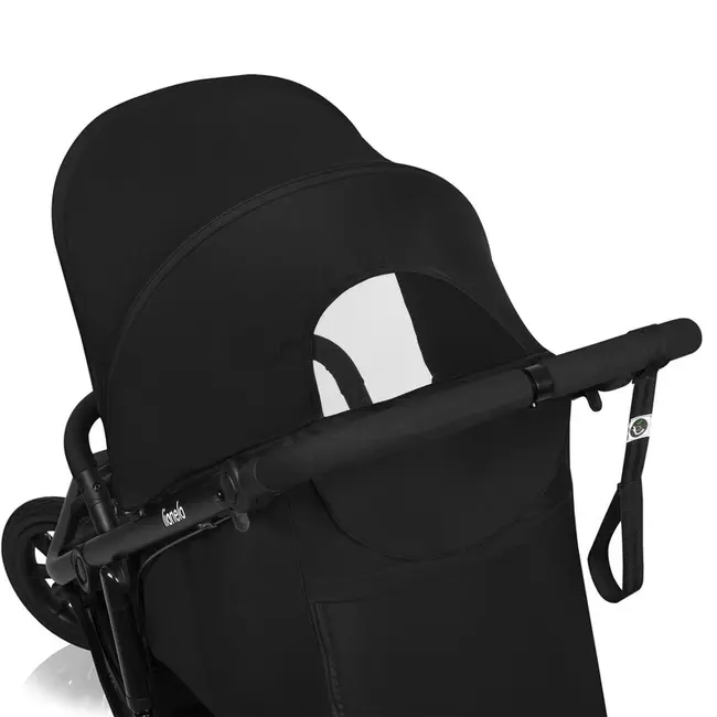 Carucior sport, Lionelo, Azura, Cu 3 roti, Cu baldachin XXL impermeabil, Pliere compacta, Pana la 22 kg, 6-48 luni, Conform cu standardele europene de securitate EN1888-1 si EN1888-2, Negru BYNLO-AZURA_BLACK_ONYX