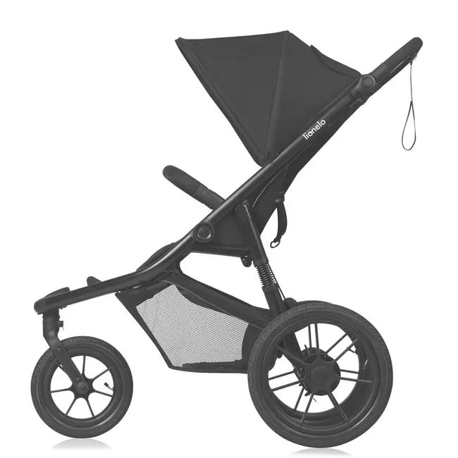 Carucior sport, Lionelo, Azura, Cu 3 roti, Cu baldachin XXL impermeabil, Pliere compacta, Pana la 22 kg, 6-48 luni, Conform cu standardele europene de securitate EN1888-1 si EN1888-2, Negru BYNLO-AZURA_BLACK_ONYX