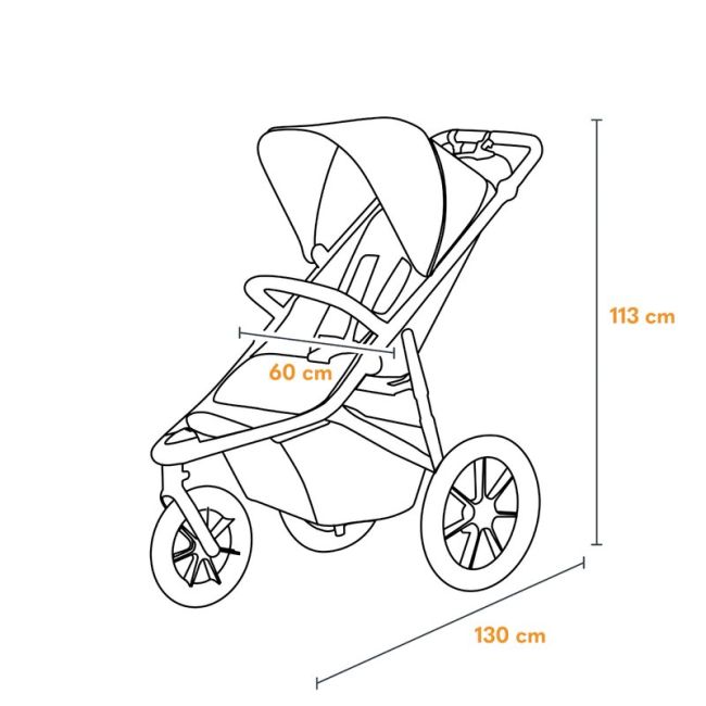 Carucior sport, Lionelo, Azura, Cu 3 roti, Cu baldachin XXL impermeabil, Pliere compacta, Pana la 22 kg, 6-48 luni, Conform cu standardele europene de securitate EN1888-1 si EN1888-2, Negru BYNLO-AZURA_BLACK_ONYX