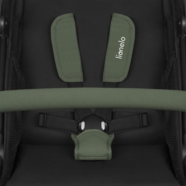 Carucior sport, Lionelo, Azura, Cu 3 roti, Cu baldachin XXL impermeabil, Pliere compacta, Pana la 22 kg, 6-48 luni, Conform cu standardele europene de securitate EN1888-1 si EN1888-2, Verde BYNLO-AZURA_GREEN_FOREST