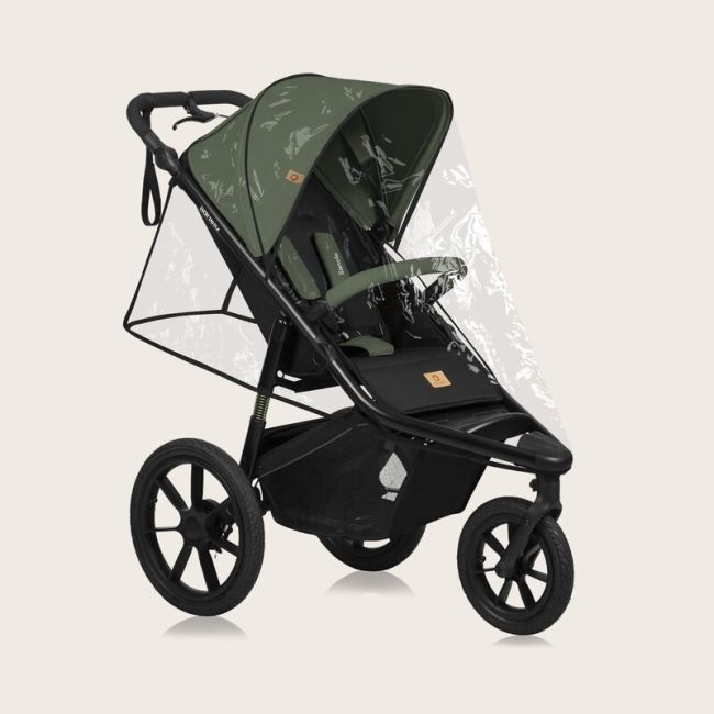 Carucior sport, Lionelo, Azura, Cu 3 roti, Cu baldachin XXL impermeabil, Pliere compacta, Pana la 22 kg, 6-48 luni, Conform cu standardele europene de securitate EN1888-1 si EN1888-2, Verde BYNLO-AZURA_GREEN_FOREST