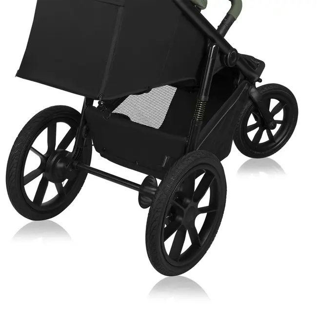 Carucior sport, Lionelo, Azura, Cu 3 roti, Cu baldachin XXL impermeabil, Pliere compacta, Pana la 22 kg, 6-48 luni, Conform cu standardele europene de securitate EN1888-1 si EN1888-2, Verde BYNLO-AZURA_GREEN_FOREST