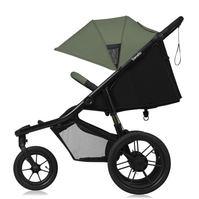 Carucior sport, Lionelo, Azura, Cu 3 roti, Cu baldachin XXL impermeabil, Pliere compacta, Pana la 22 kg, 6-48 luni, Conform cu standardele europene de securitate EN1888-1 si EN1888-2, Verde BYNLO-AZURA_GREEN_FOREST