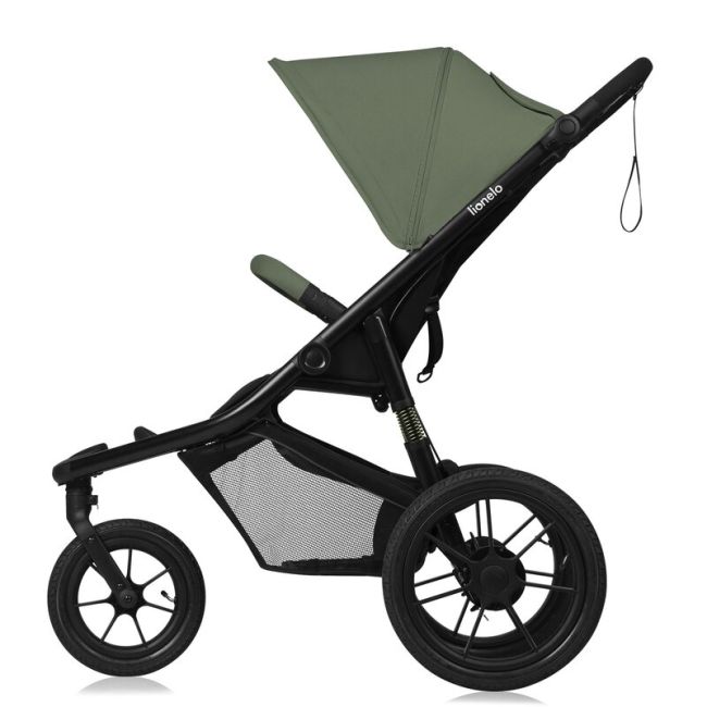 Carucior sport, Lionelo, Azura, Cu 3 roti, Cu baldachin XXL impermeabil, Pliere compacta, Pana la 22 kg, 6-48 luni, Conform cu standardele europene de securitate EN1888-1 si EN1888-2, Verde BYNLO-AZURA_GREEN_FOREST
