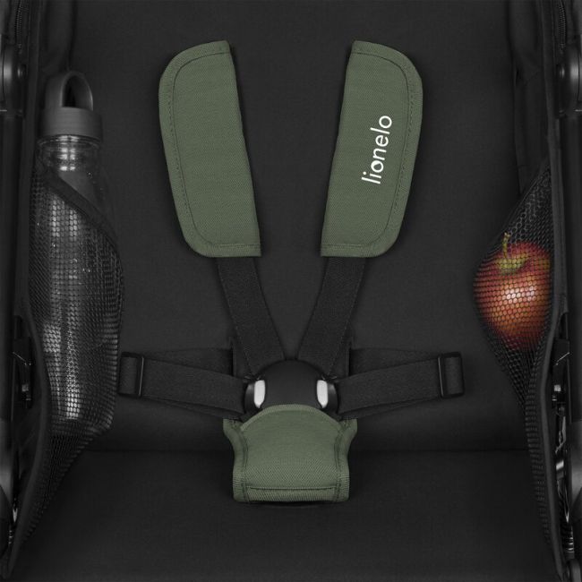 Carucior sport, Lionelo, Azura, Cu 3 roti, Cu baldachin XXL impermeabil, Pliere compacta, Pana la 22 kg, 6-48 luni, Conform cu standardele europene de securitate EN1888-1 si EN1888-2, Verde BYNLO-AZURA_GREEN_FOREST