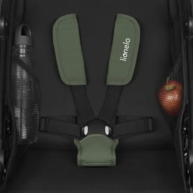 Carucior sport, Lionelo, Azura, Cu 3 roti, Cu baldachin XXL impermeabil, Pliere compacta, Pana la 22 kg, 6-48 luni, Conform cu standardele europene de securitate EN1888-1 si EN1888-2, Verde BYNLO-AZURA_GREEN_FOREST