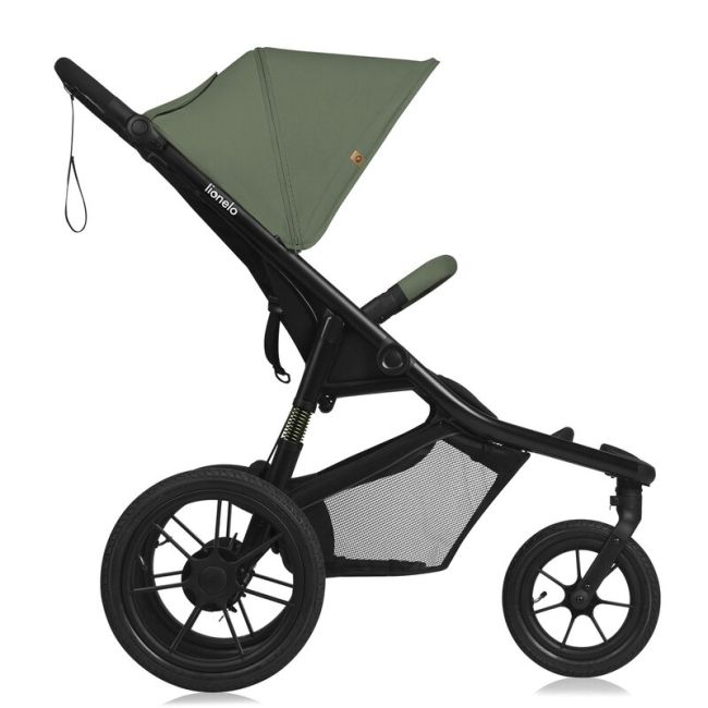 Carucior sport, Lionelo, Azura, Cu 3 roti, Cu baldachin XXL impermeabil, Pliere compacta, Pana la 22 kg, 6-48 luni, Conform cu standardele europene de securitate EN1888-1 si EN1888-2, Verde BYNLO-AZURA_GREEN_FOREST