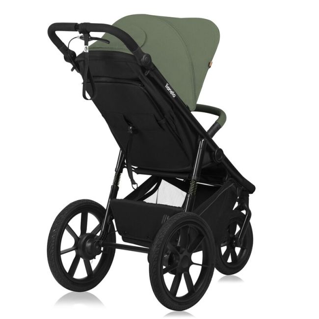 Carucior sport, Lionelo, Azura, Cu 3 roti, Cu baldachin XXL impermeabil, Pliere compacta, Pana la 22 kg, 6-48 luni, Conform cu standardele europene de securitate EN1888-1 si EN1888-2, Verde BYNLO-AZURA_GREEN_FOREST
