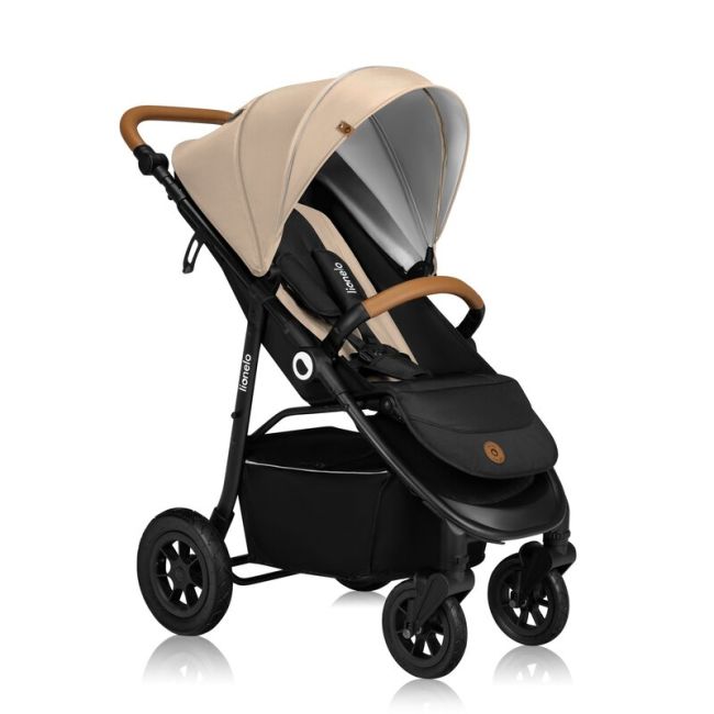 Carucior sport, Lionelo, Natt, De la nastere, Cu accesorii si capotina XXL reglabila, 0 - 22 kg, Conform cu standardele europene de securitate EN1888-1, EN1888-2, Bej BYNLO-NATT_BEIGE_SAND
