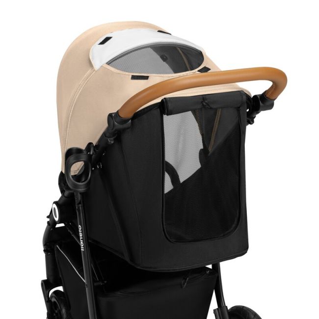 Carucior sport, Lionelo, Natt, De la nastere, Cu accesorii si capotina XXL reglabila, 0 - 22 kg, Conform cu standardele europene de securitate EN1888-1, EN1888-2, Bej BYNLO-NATT_BEIGE_SAND