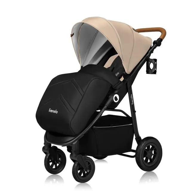 Carucior sport, Lionelo, Natt, De la nastere, Cu accesorii si capotina XXL reglabila, 0 - 22 kg, Conform cu standardele europene de securitate EN1888-1, EN1888-2, Bej BYNLO-NATT_BEIGE_SAND