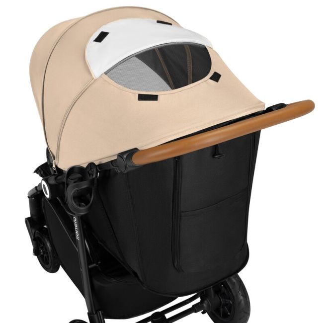 Carucior sport, Lionelo, Natt, De la nastere, Cu accesorii si capotina XXL reglabila, 0 - 22 kg, Conform cu standardele europene de securitate EN1888-1, EN1888-2, Bej BYNLO-NATT_BEIGE_SAND