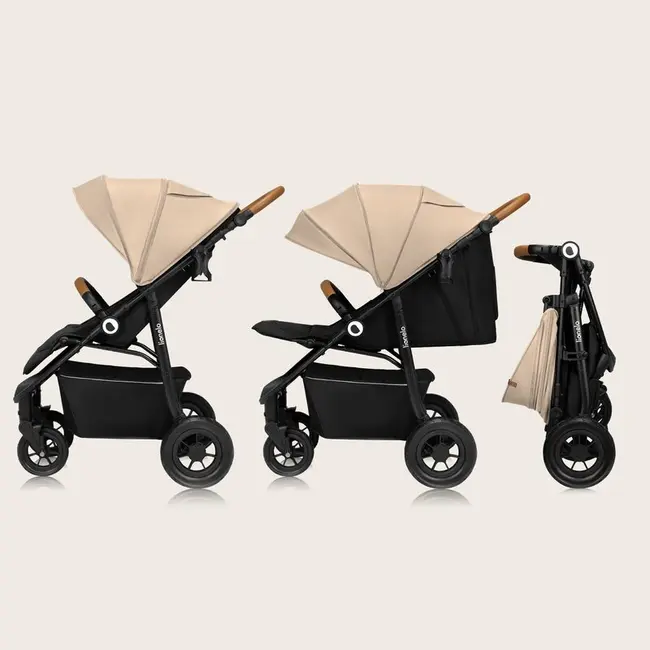 Carucior sport, Lionelo, Natt, De la nastere, Cu accesorii si capotina XXL reglabila, 0 - 22 kg, Conform cu standardele europene de securitate EN1888-1, EN1888-2, Bej BYNLO-NATT_BEIGE_SAND