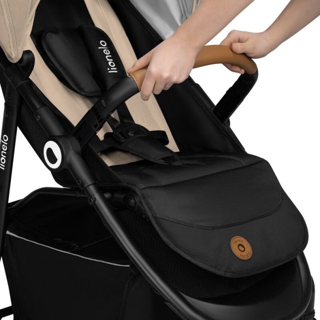 Carucior sport, Lionelo, Natt, De la nastere, Cu accesorii si capotina XXL reglabila, 0 - 22 kg, Conform cu standardele europene de securitate EN1888-1, EN1888-2, Bej BYNLO-NATT_BEIGE_SAND