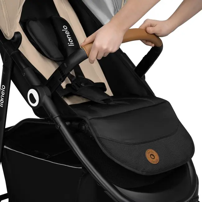 Carucior sport, Lionelo, Natt, De la nastere, Cu accesorii si capotina XXL reglabila, 0 - 22 kg, Conform cu standardele europene de securitate EN1888-1, EN1888-2, Bej BYNLO-NATT_BEIGE_SAND