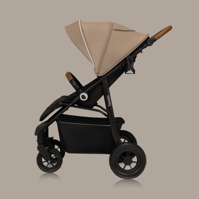 Carucior sport, Lionelo, Natt, De la nastere, Cu accesorii si capotina XXL reglabila, 0 - 22 kg, Conform cu standardele europene de securitate EN1888-1, EN1888-2, Bej BYNLO-NATT_BEIGE_SAND