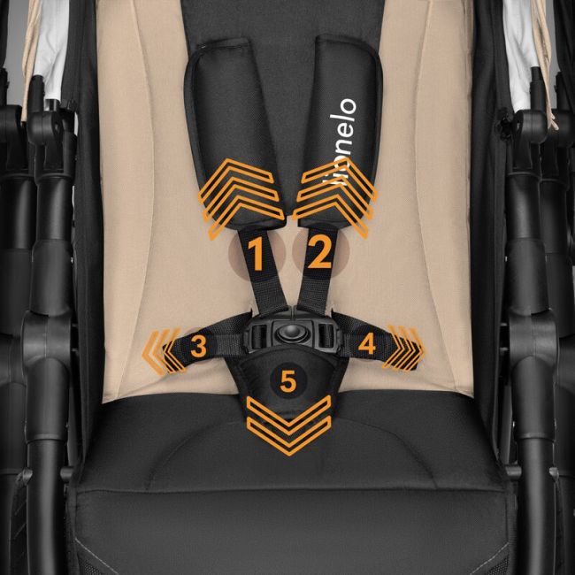 Carucior sport, Lionelo, Natt, De la nastere, Cu accesorii si capotina XXL reglabila, 0 - 22 kg, Conform cu standardele europene de securitate EN1888-1, EN1888-2, Bej BYNLO-NATT_BEIGE_SAND