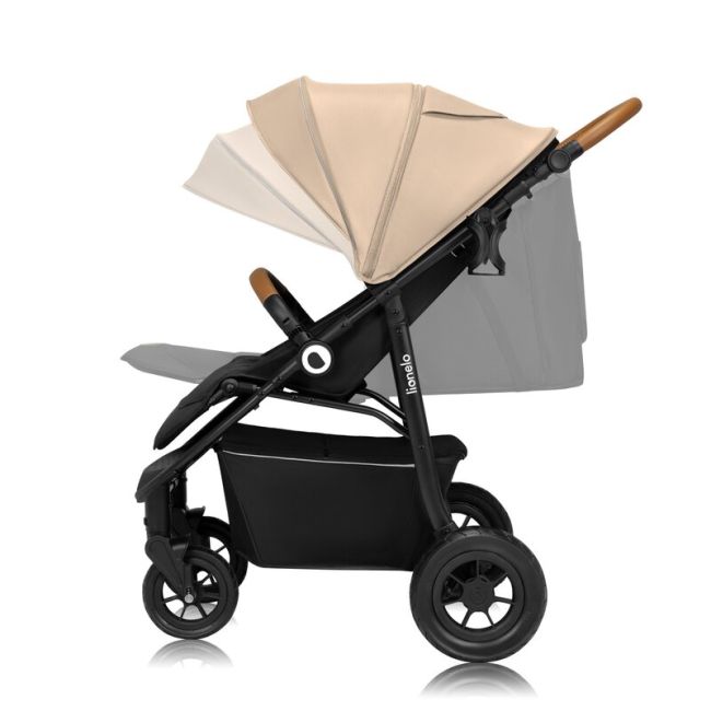 Carucior sport, Lionelo, Natt, De la nastere, Cu accesorii si capotina XXL reglabila, 0 - 22 kg, Conform cu standardele europene de securitate EN1888-1, EN1888-2, Bej BYNLO-NATT_BEIGE_SAND