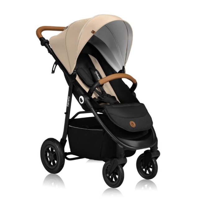 Carucior sport, Lionelo, Natt, De la nastere, Cu accesorii si capotina XXL reglabila, 0 - 22 kg, Conform cu standardele europene de securitate EN1888-1, EN1888-2, Bej BYNLO-NATT_BEIGE_SAND