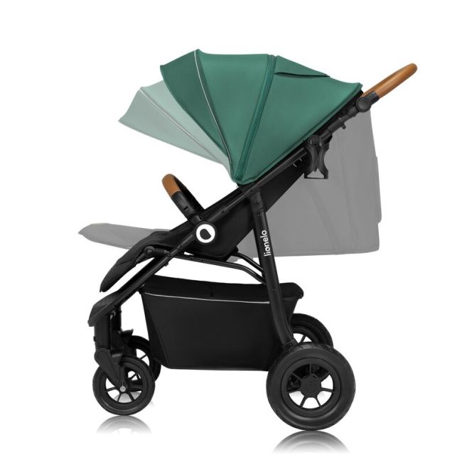 Carucior sport, Lionelo, Natt, De la nastere, Cu accesorii si capotina XXL reglabila, 0 - 22 kg, Conform cu standardele europene de securitate EN1888-1, EN1888-2, Verde BYNLO-NATT_GREEN_EMERALD