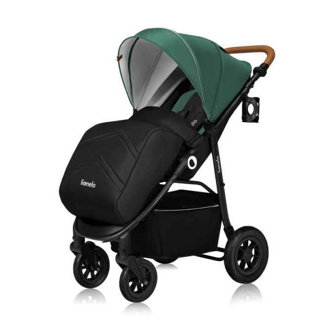 Carucior sport, Lionelo, Natt, De la nastere, Cu accesorii si capotina XXL reglabila, 0 - 22 kg, Conform cu standardele europene de securitate EN1888-1, EN1888-2, Verde BYNLO-NATT_GREEN_EMERALD