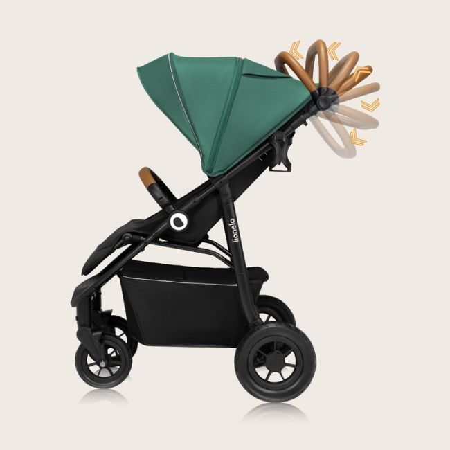 Carucior sport, Lionelo, Natt, De la nastere, Cu accesorii si capotina XXL reglabila, 0 - 22 kg, Conform cu standardele europene de securitate EN1888-1, EN1888-2, Verde BYNLO-NATT_GREEN_EMERALD