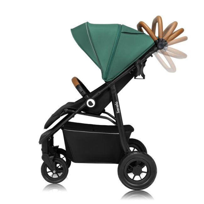 Carucior sport, Lionelo, Natt, De la nastere, Cu accesorii si capotina XXL reglabila, 0 - 22 kg, Conform cu standardele europene de securitate EN1888-1, EN1888-2, Verde BYNLO-NATT_GREEN_EMERALD