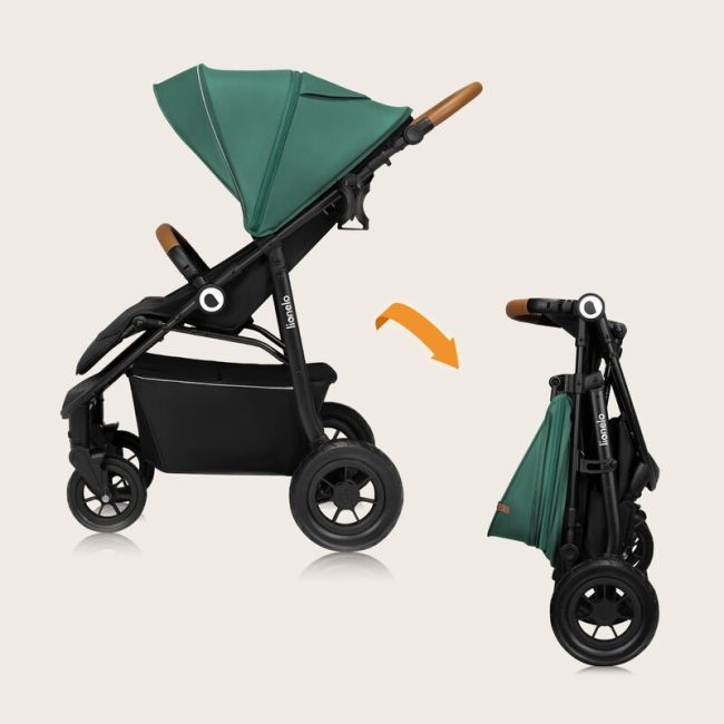 Carucior sport, Lionelo, Natt, De la nastere, Cu accesorii si capotina XXL reglabila, 0 - 22 kg, Conform cu standardele europene de securitate EN1888-1, EN1888-2, Verde BYNLO-NATT_GREEN_EMERALD